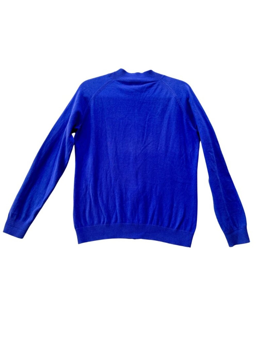 Peter Millar Women's L Cardigan Royal Blue Cotton & Cashmere Zip Summer Sweater - Picture 2 of 9